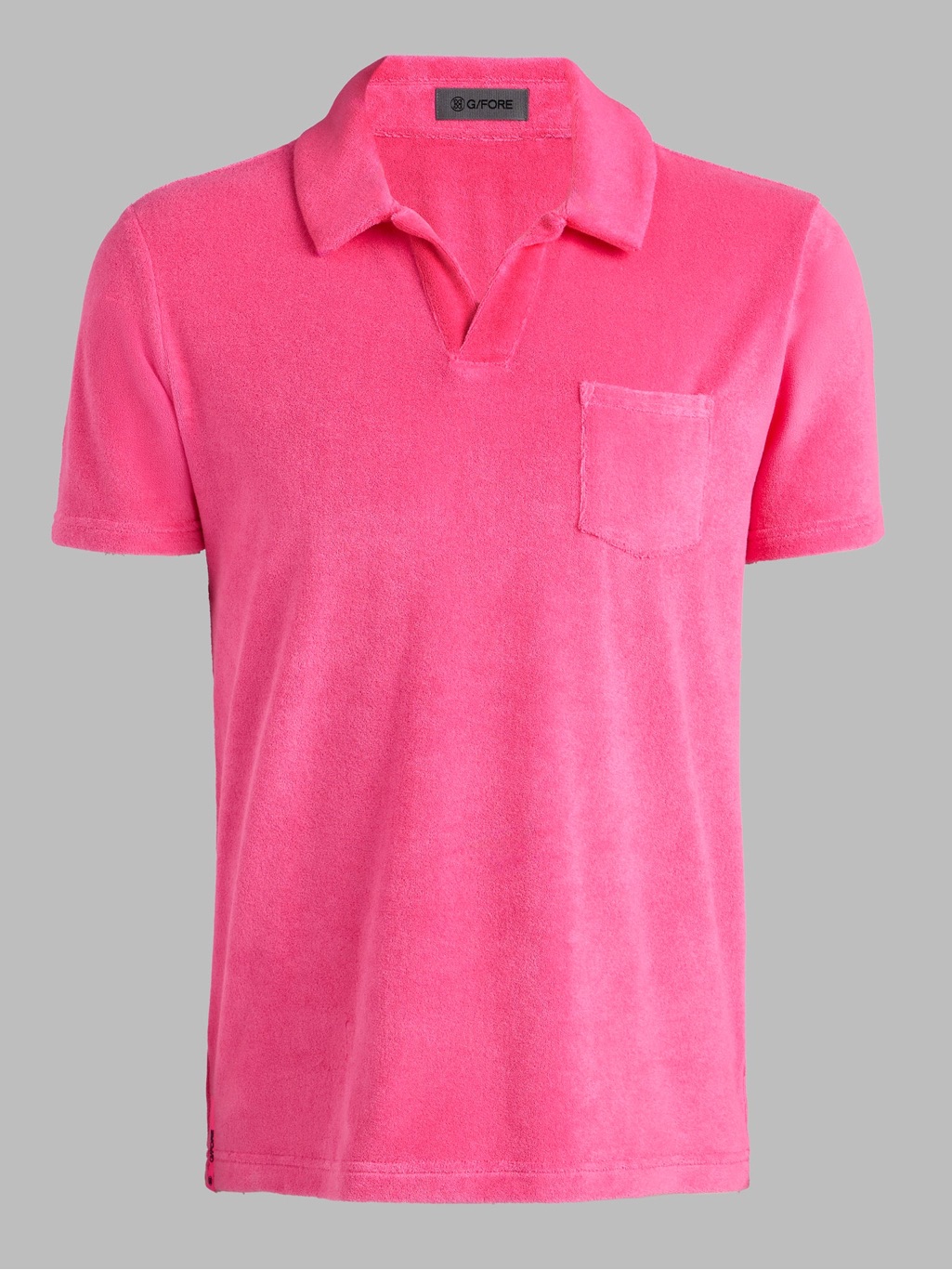 G/Fore Men’s Hot Pink Terry Polo With Chest Pocket